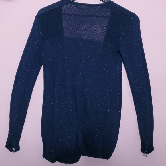 Naf Naf Paris Metallic Sparkle Navy Cardigan - Picture 11 of 15